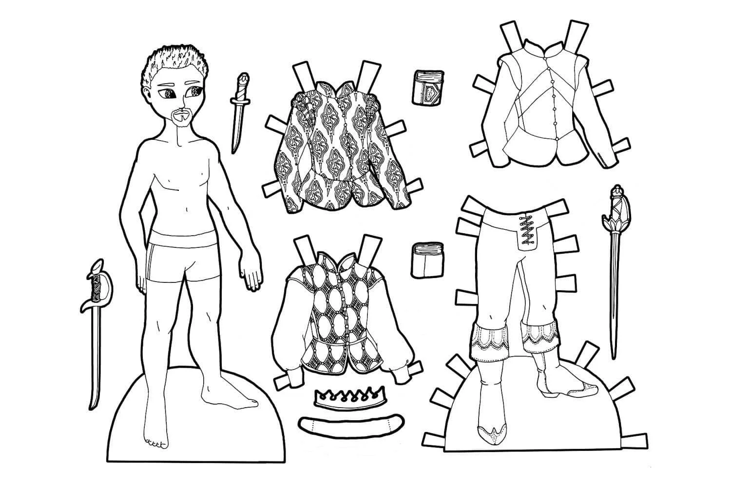 Paper Doll Coloring Pages 13