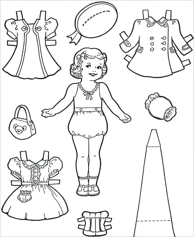 Paper Doll Coloring Pages 18