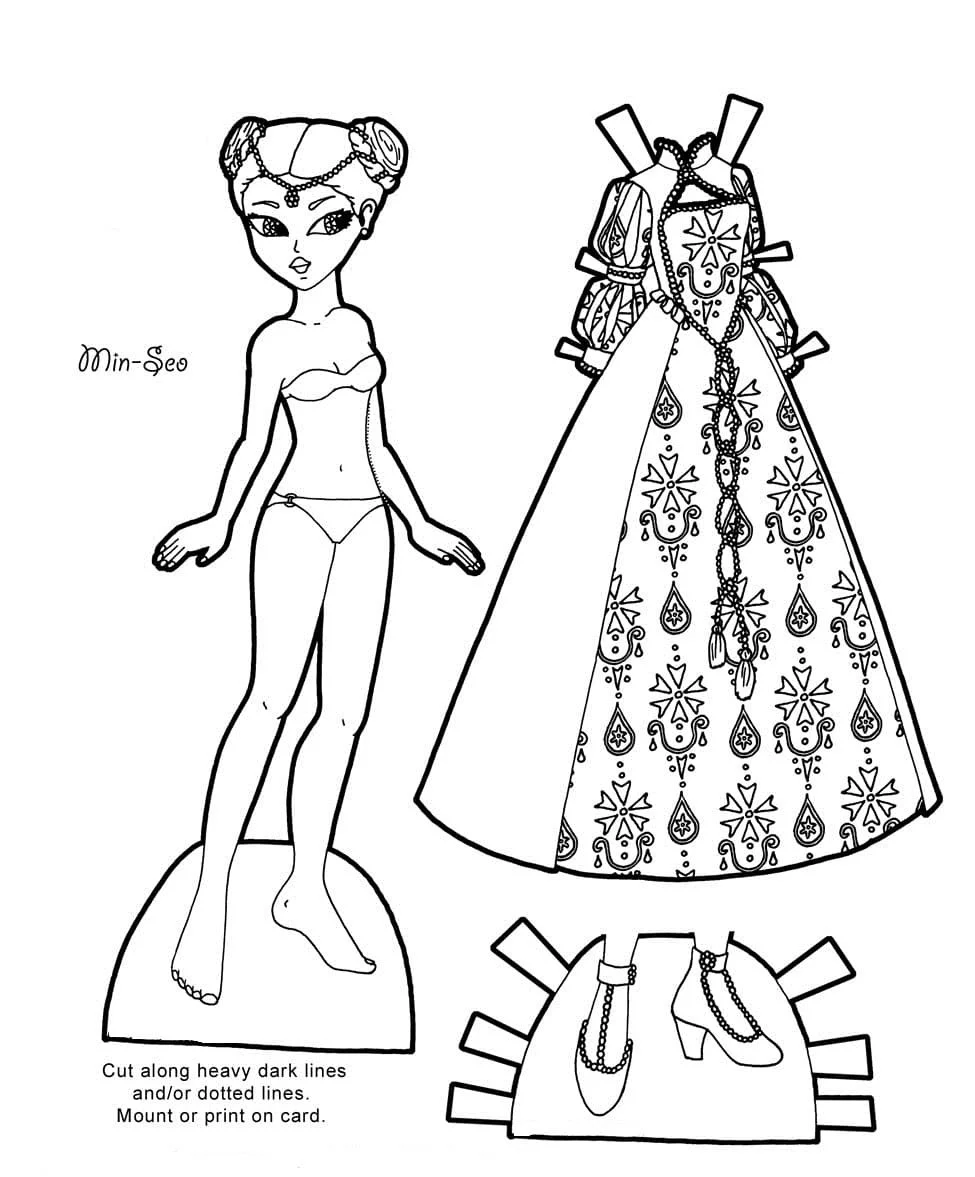 Paper Doll Coloring Pages 19