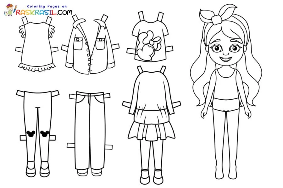 Desenhos de Paper Doll Para Colorir 2