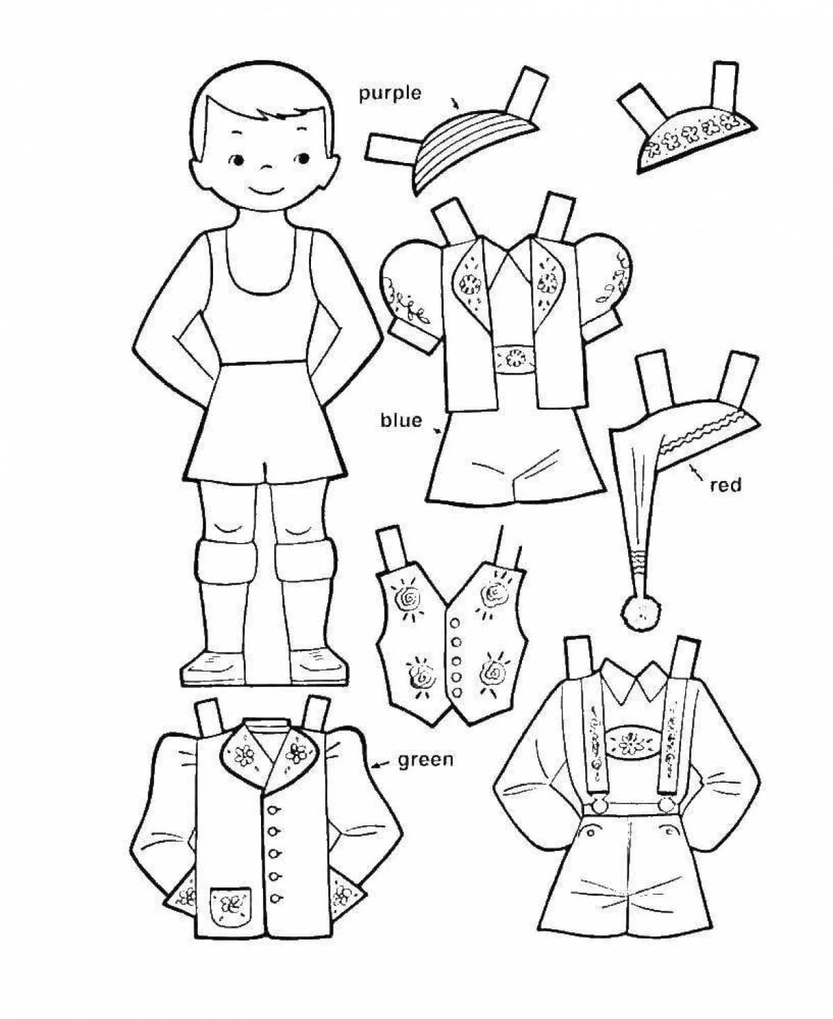 Desenhos de Paper Doll Para Colorir 20