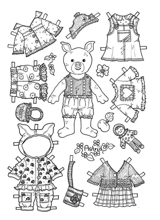 Paper Doll Coloring Pages 23