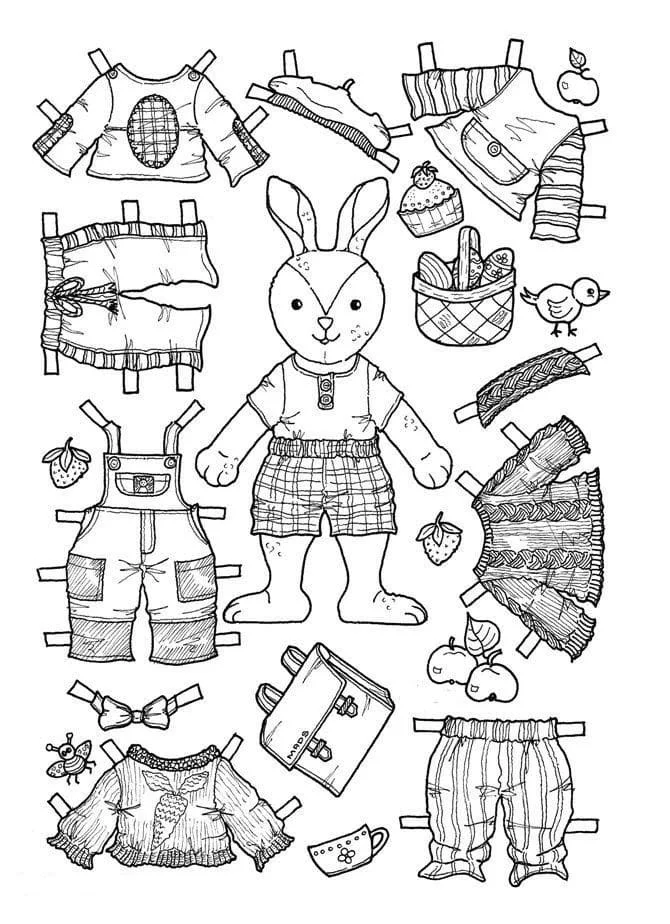 Paper Doll Coloring Pages 26