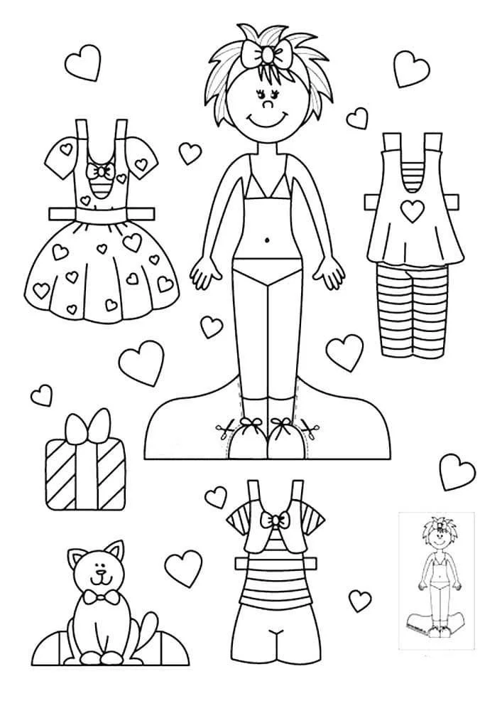 Desenhos de Paper Doll Para Colorir 28