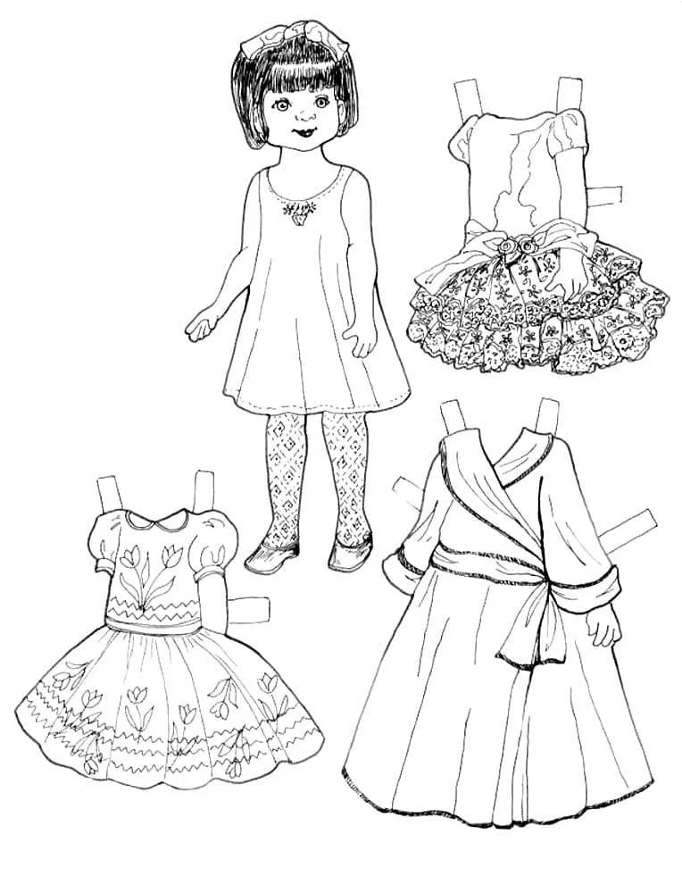 Paper Doll Coloring Pages 29