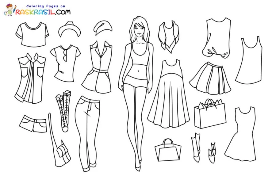 Paper Doll Coloring Pages 3