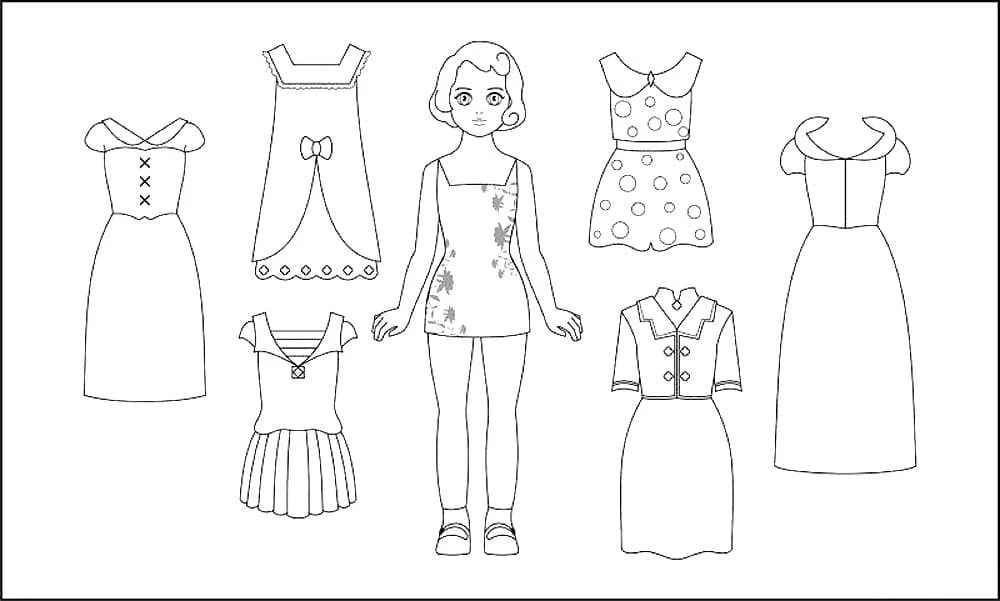 Desenhos de Paper Doll Para Colorir 31