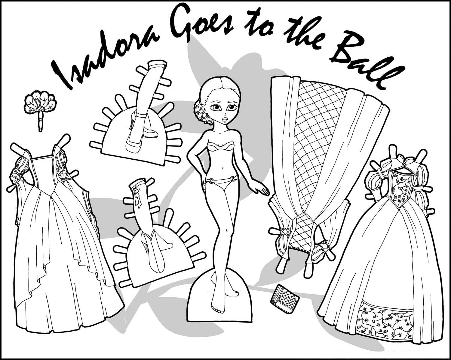 Paper Doll Coloring Pages 32