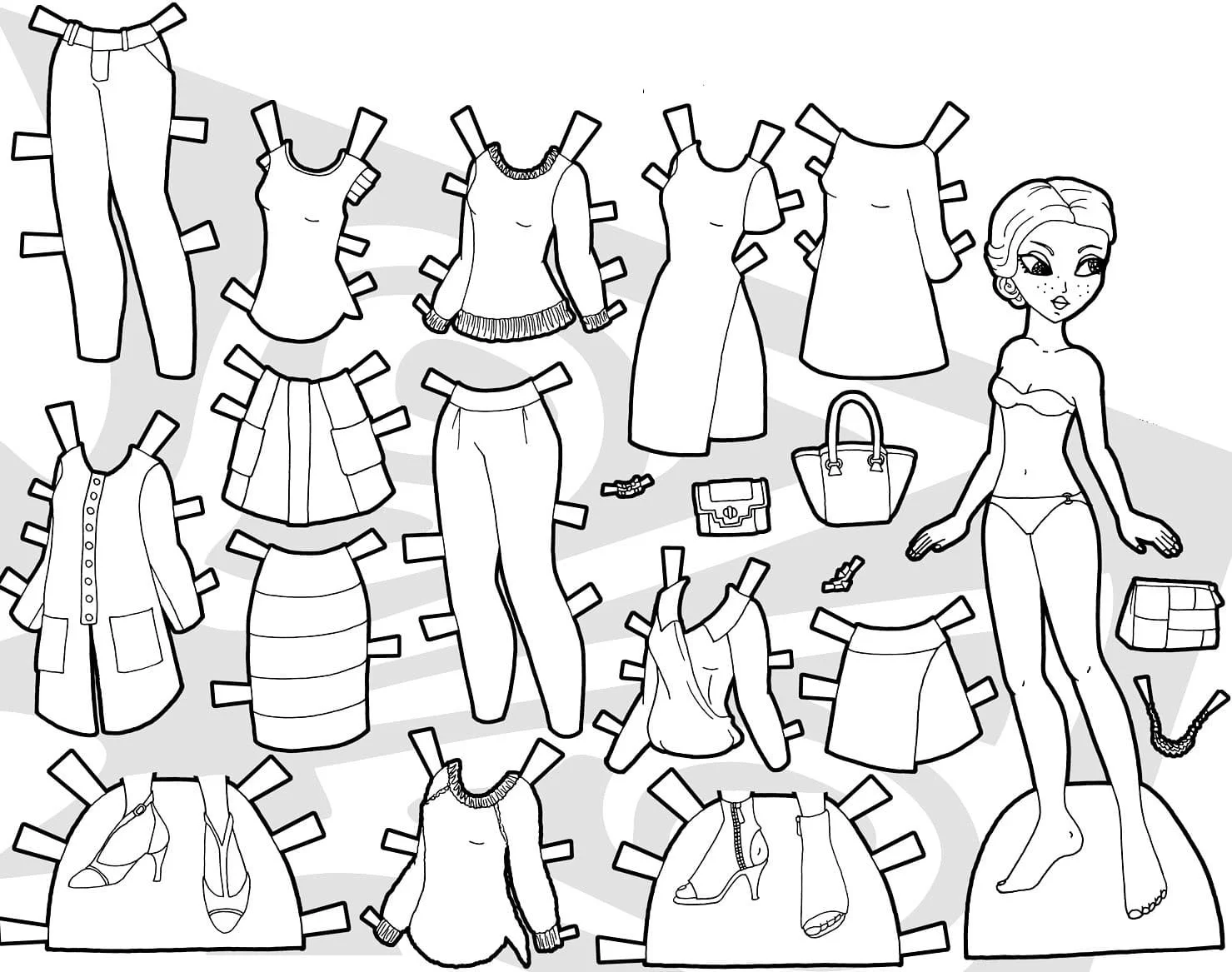 Desenhos de Paper Doll Para Colorir 36