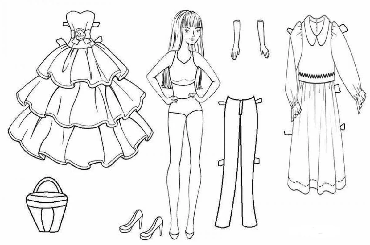 Desenhos de Paper Doll Para Colorir 44