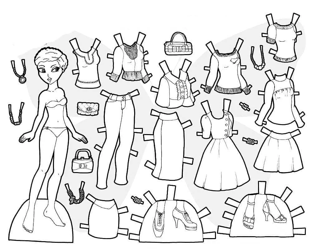 Desenhos de Paper Doll Para Colorir 46