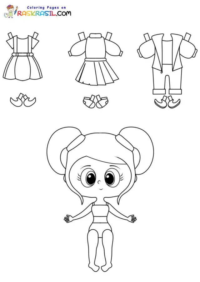 Paper Doll Coloring Pages 5