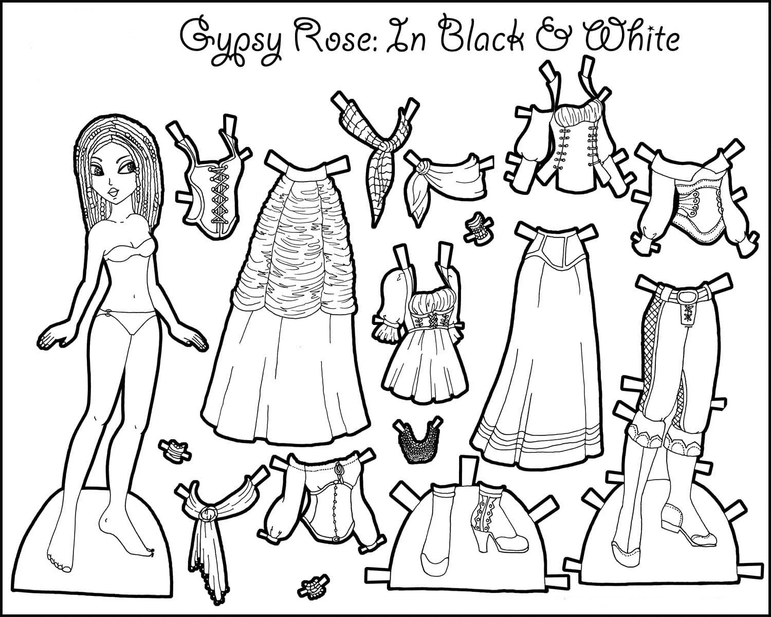 Paper Doll Coloring Pages 50