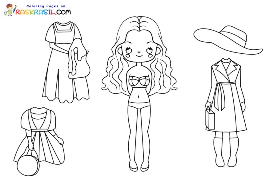 Paper Doll Coloring Pages 53