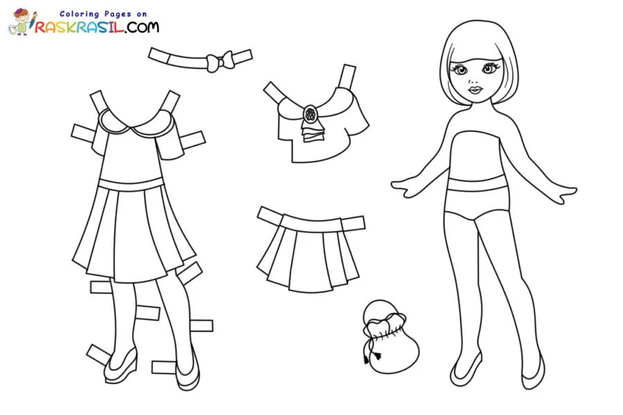 Paper Doll Coloring Pages 55