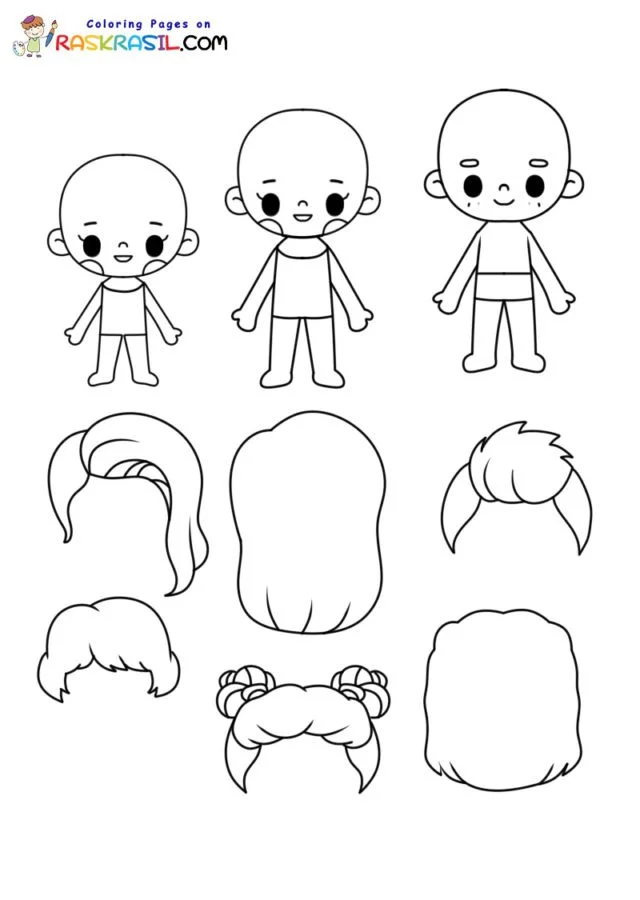 Desenhos de Paper Doll Para Colorir 56