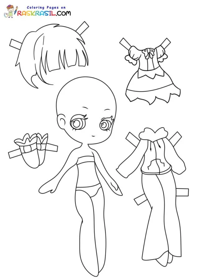 Paper Doll Coloring Pages 57