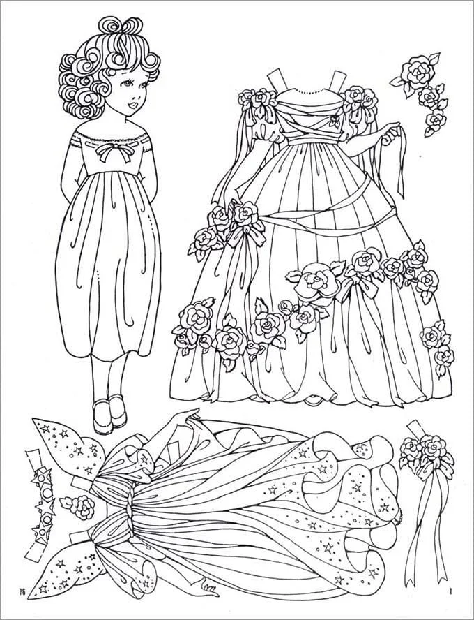 Desenhos de Paper Doll Para Colorir 59