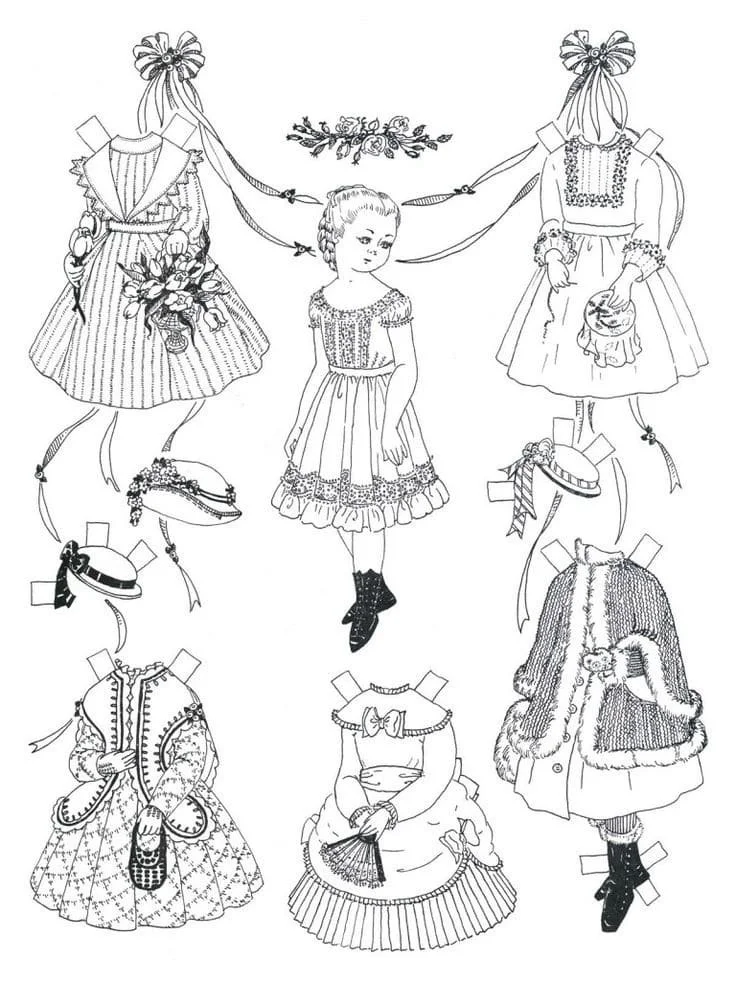 Paper Doll Coloring Pages 61