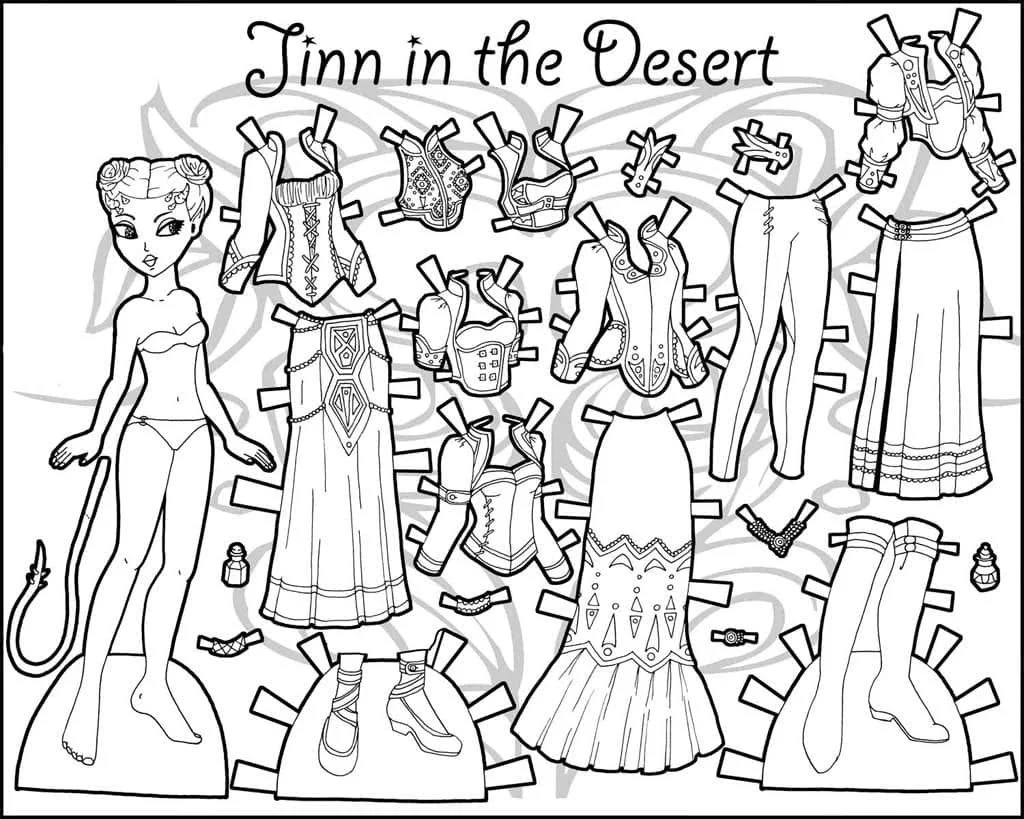 Paper Doll Coloring Pages 62