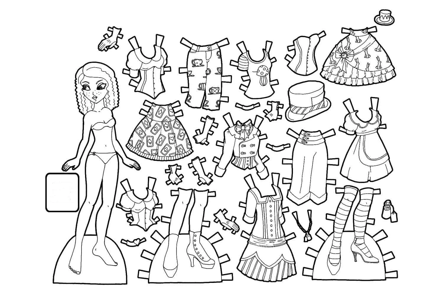 Desenhos de Paper Doll Para Colorir 63