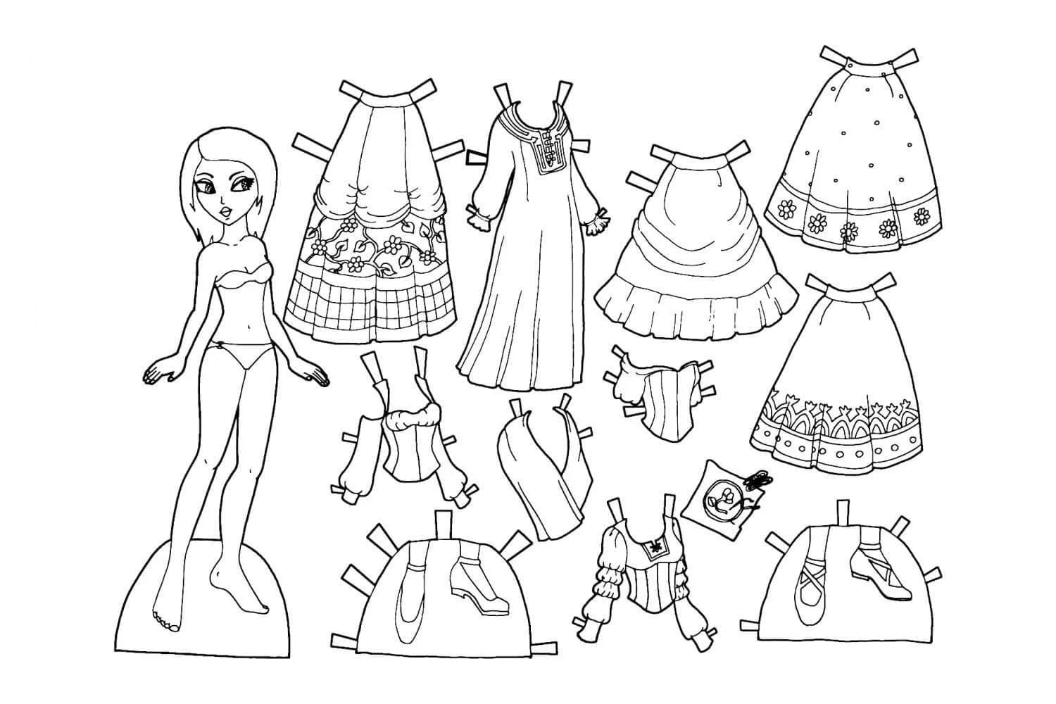 Paper Doll Coloring Pages 65