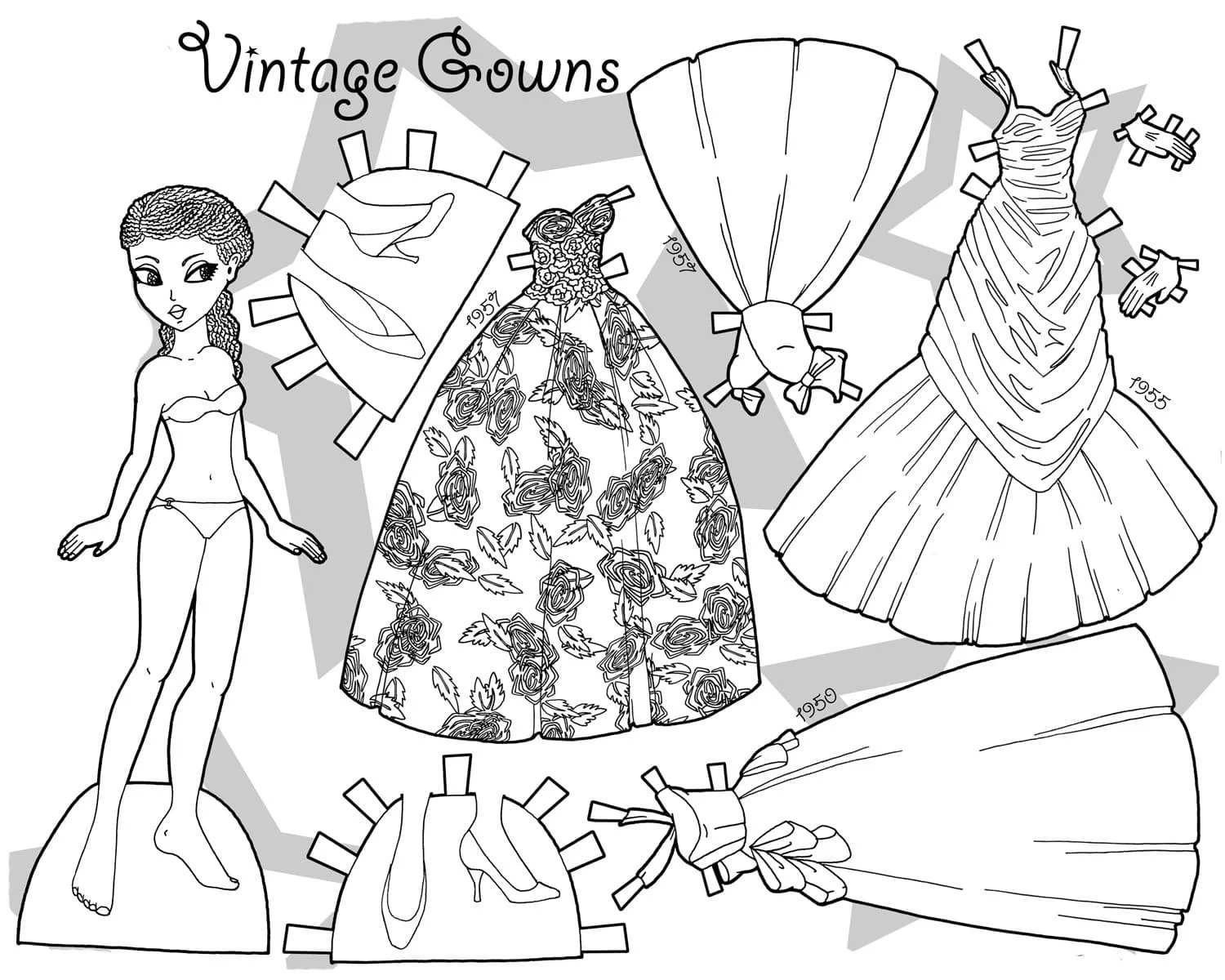 Desenhos de Paper Doll Para Colorir 67