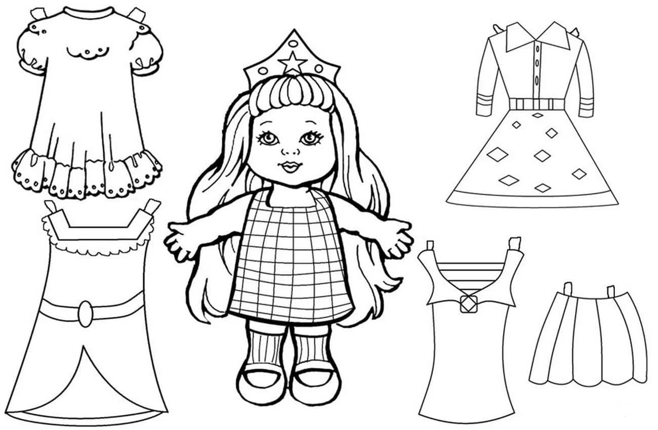 Desenhos de Paper Doll Para Colorir 69