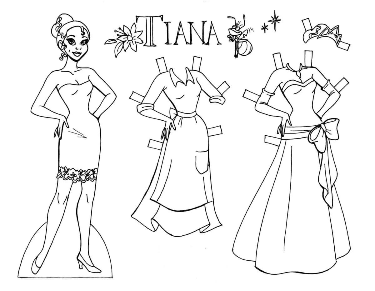 Paper Doll Coloring Pages 7