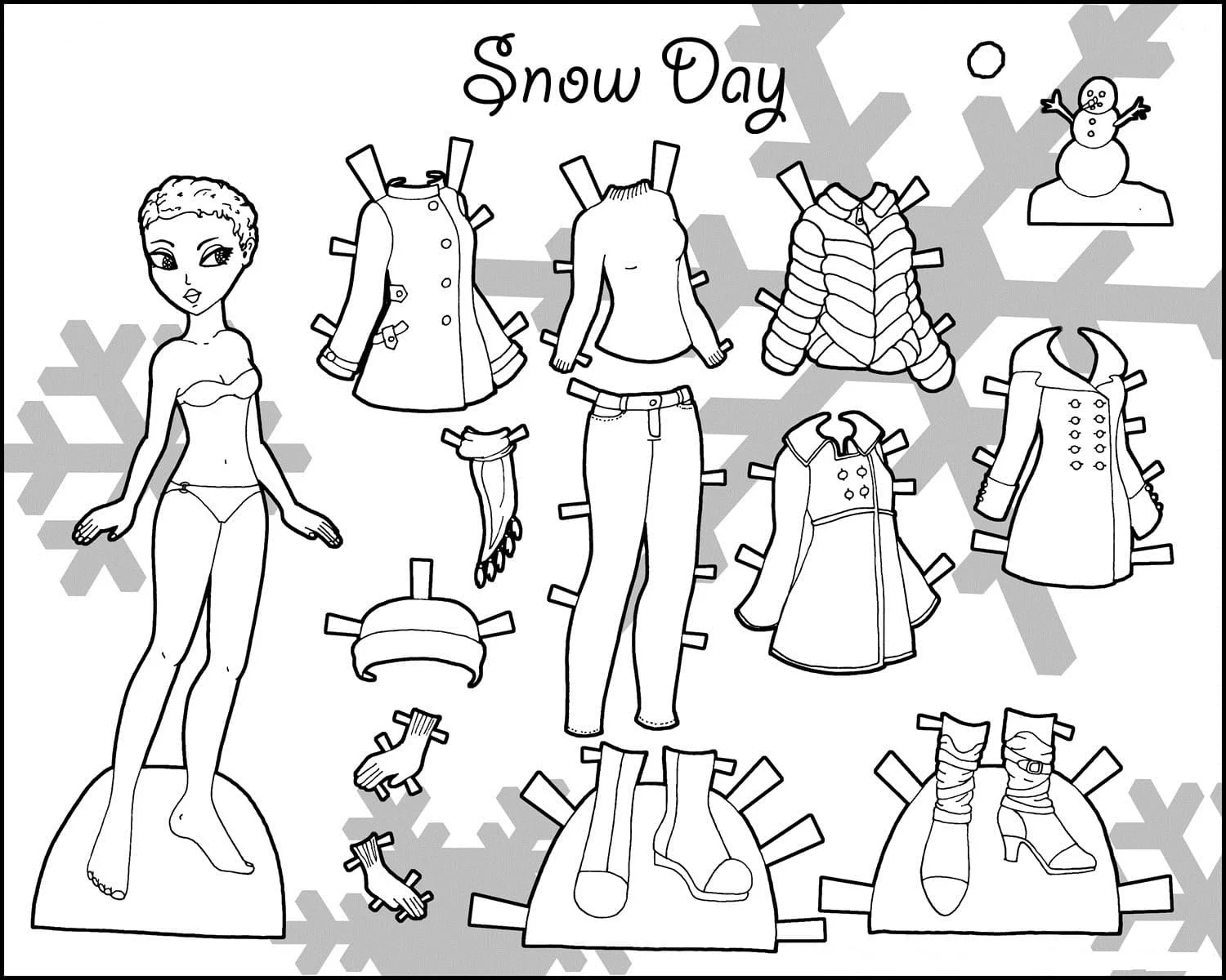 Desenhos de Paper Doll Para Colorir 73