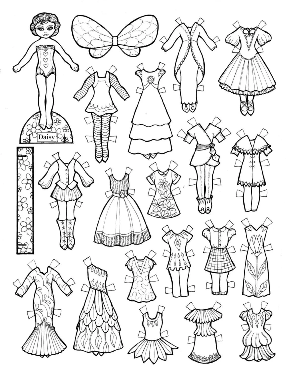 Desenhos de Paper Doll Para Colorir 76