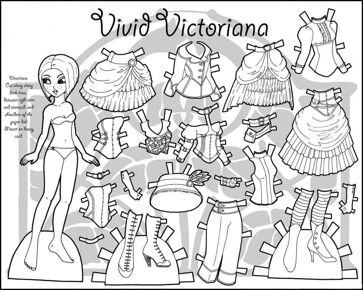 Desenhos de Paper Doll Para Colorir 78