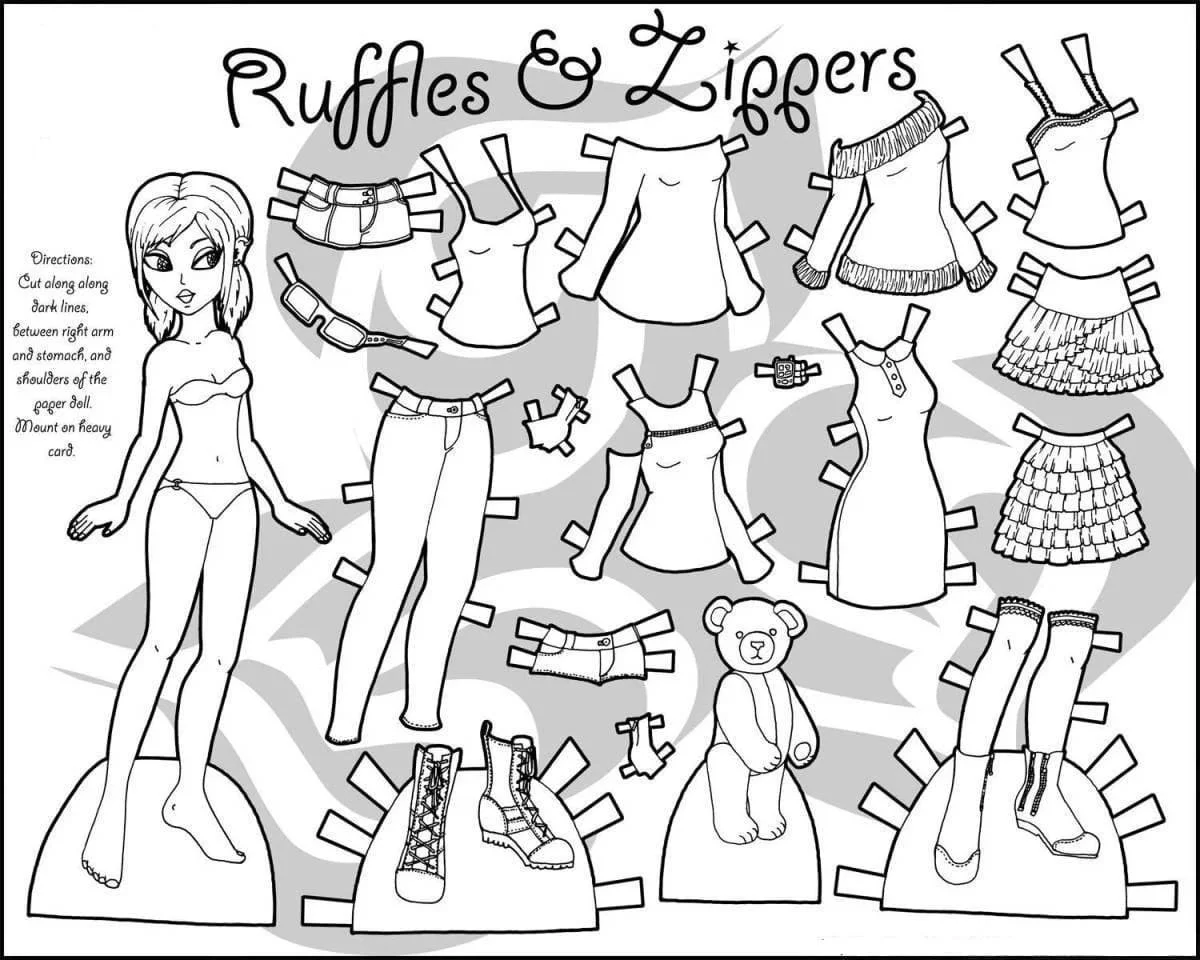 Desenhos de Paper Doll Para Colorir 82