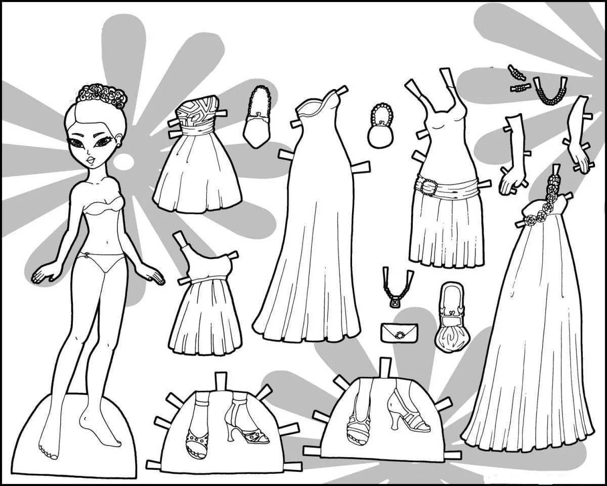 Desenhos de Paper Doll Para Colorir 83