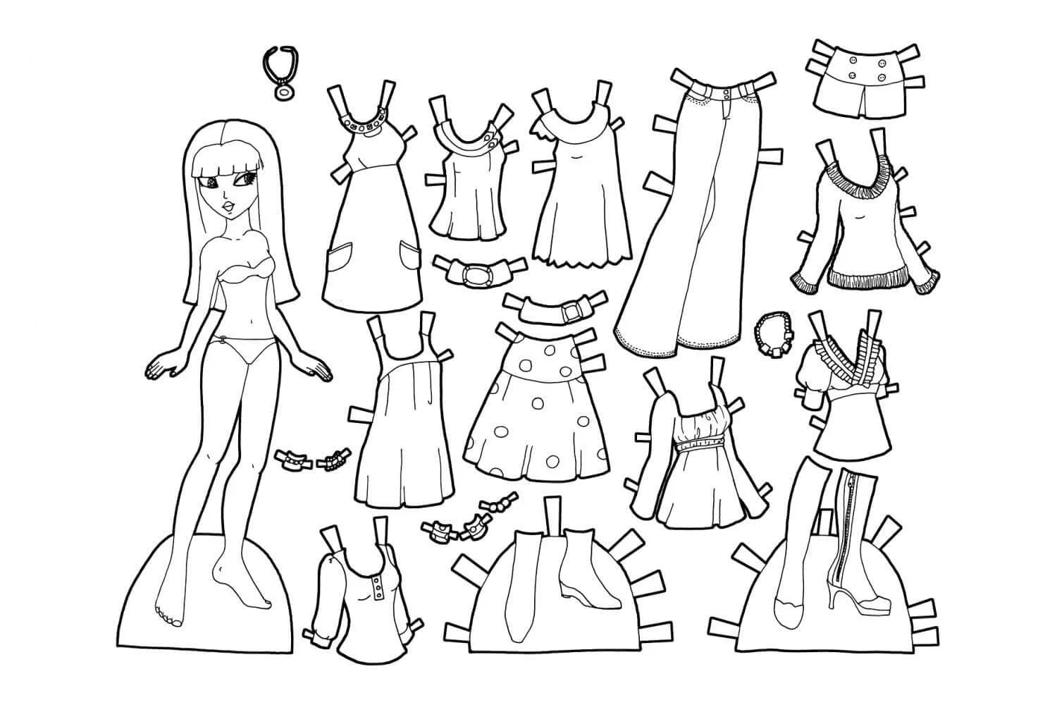 Desenhos de Paper Doll Para Colorir 85