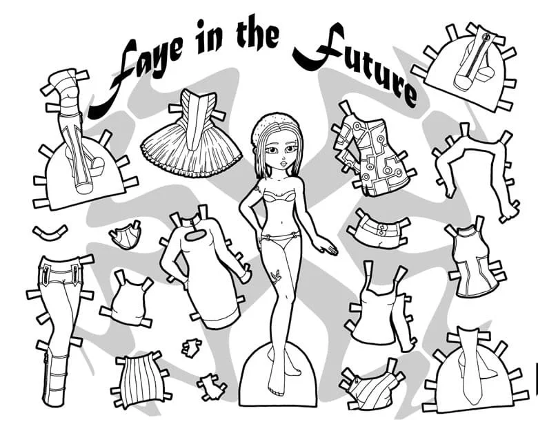 Desenhos de Paper Doll Para Colorir 86