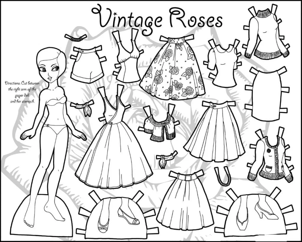 Desenhos de Paper Doll Para Colorir 89