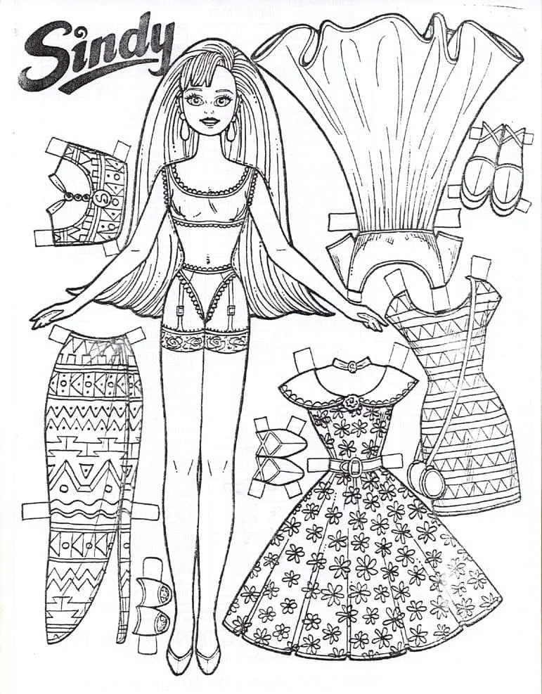 Paper Doll Coloring Pages 91