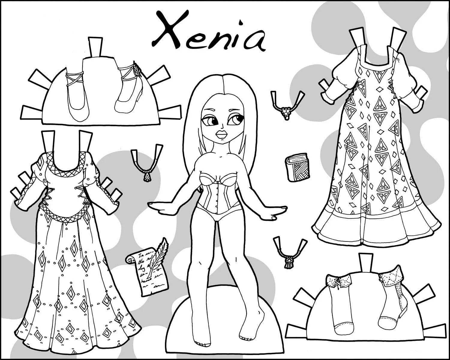 Paper Doll Coloring Pages 92