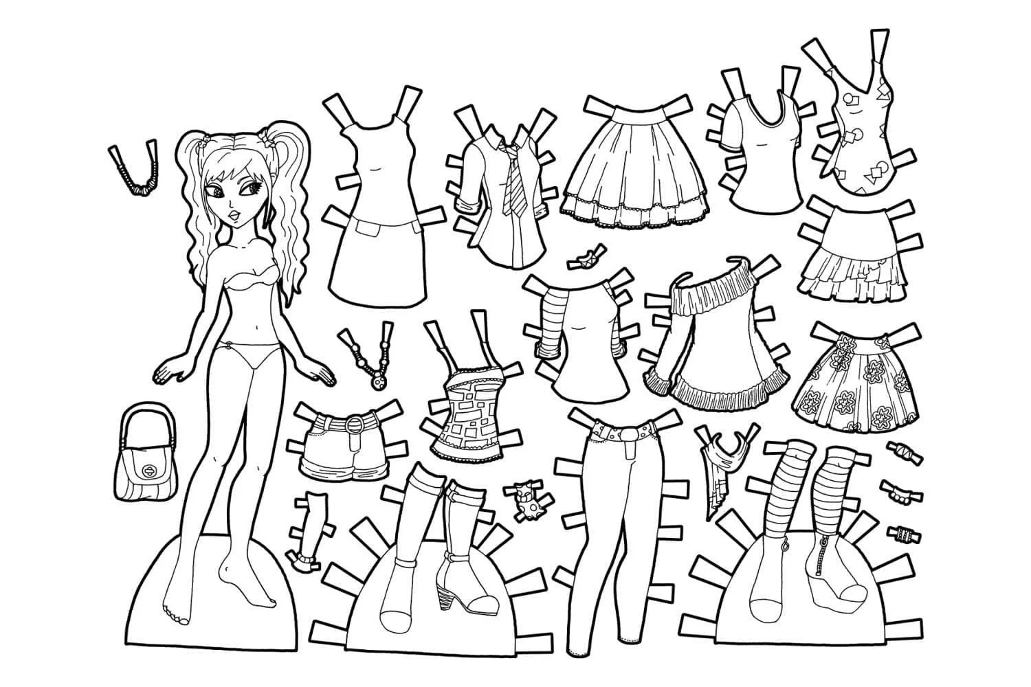 Desenhos de Paper Doll Para Colorir 93