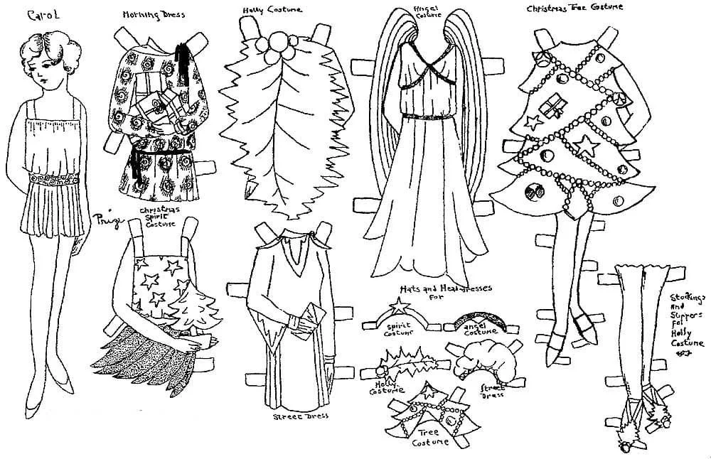 Desenhos de Paper Doll Para Colorir 97