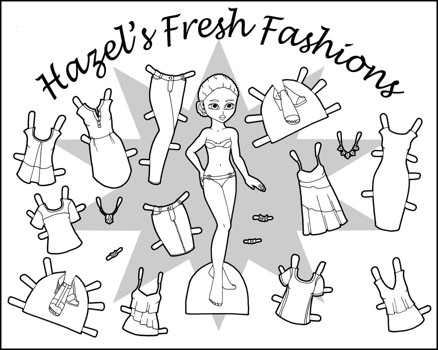 Paper Doll Coloring Pages 98