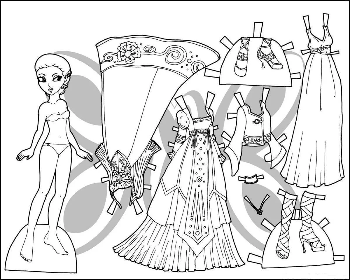 Desenhos de Paper Doll Para Colorir 99