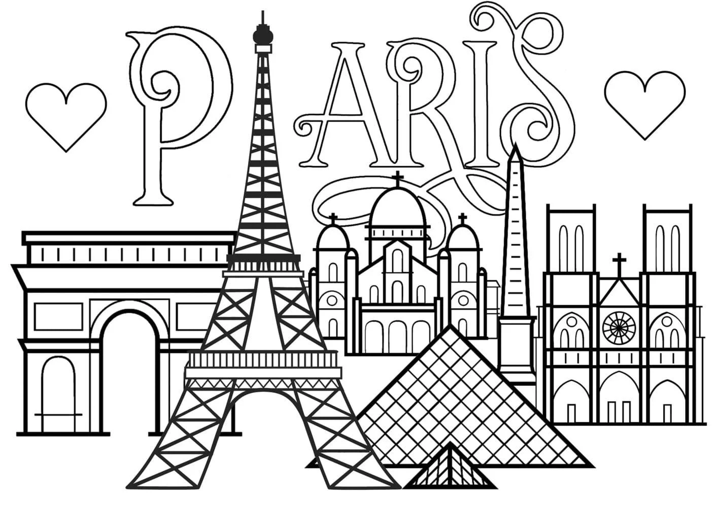 Desenhos de Paris Para Colorir 18