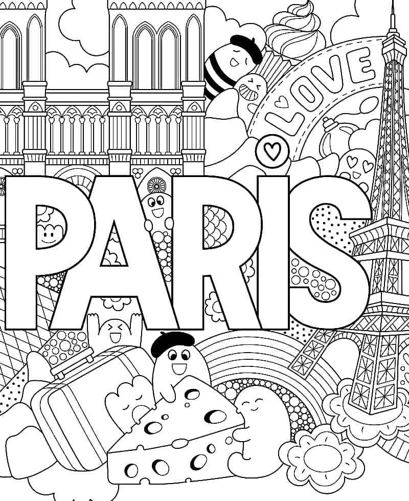 Desenhos de Paris Para Colorir 20