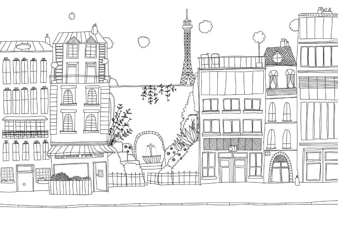 Desenhos de Paris Para Colorir 22