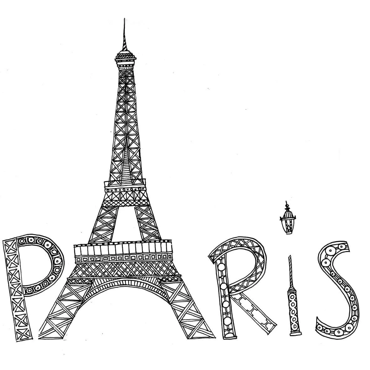 Desenhos de Paris Para Colorir 23