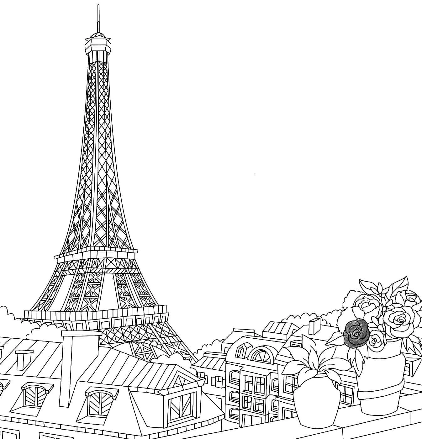 Desenhos de Paris Para Colorir 25