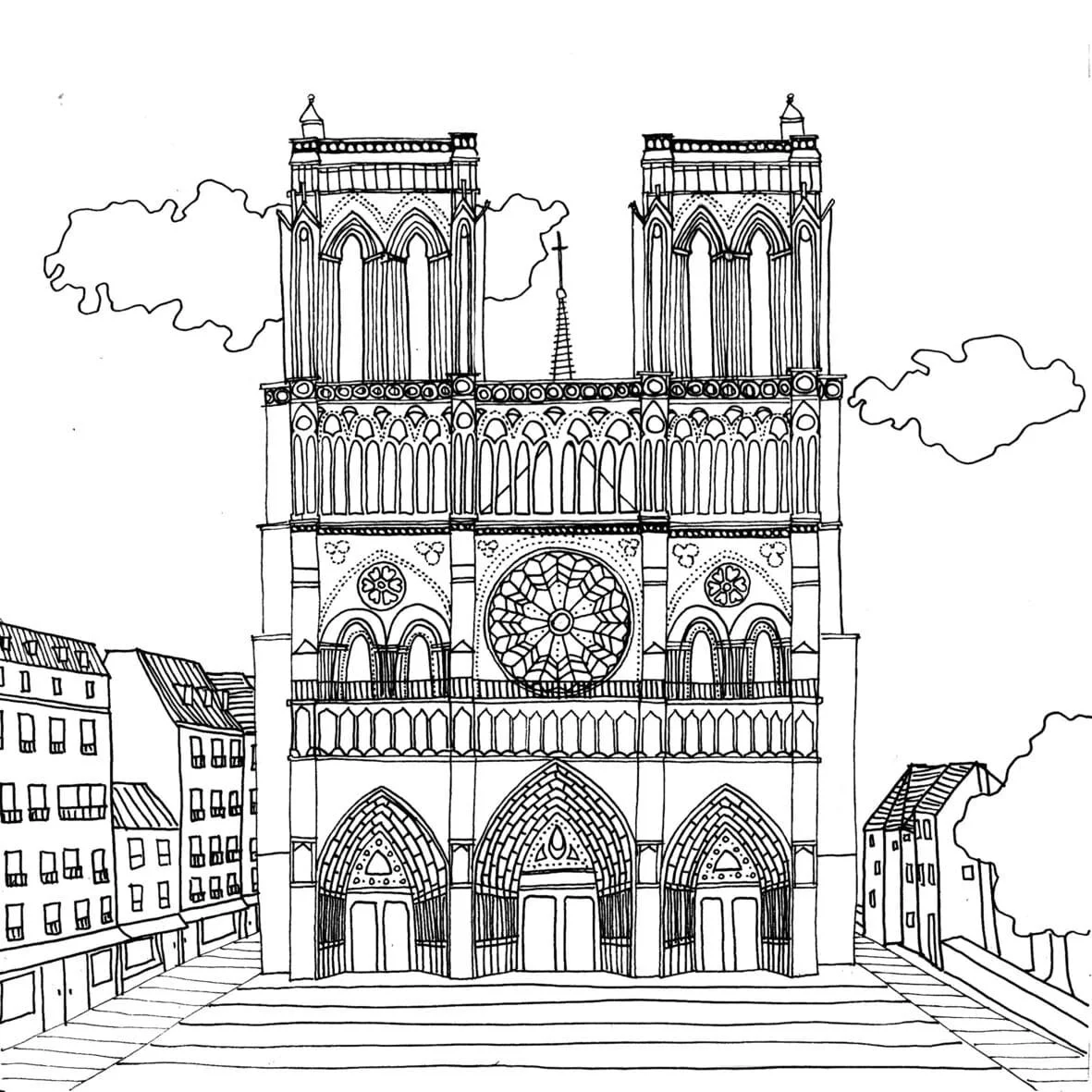 Desenhos de Paris Para Colorir 27