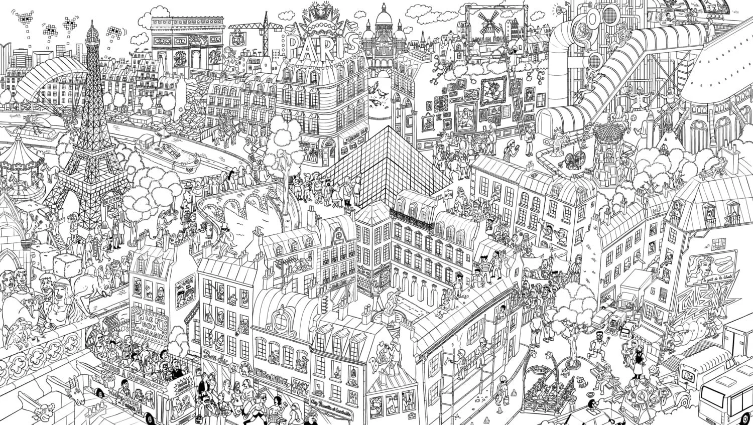 Desenhos de Paris Para Colorir 28